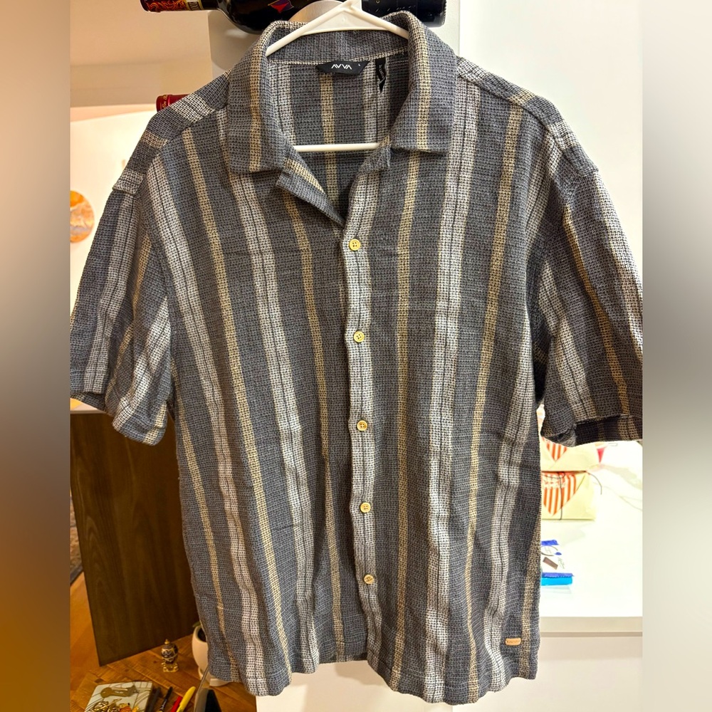 Knit Striped Short-Sleeve Shirt
